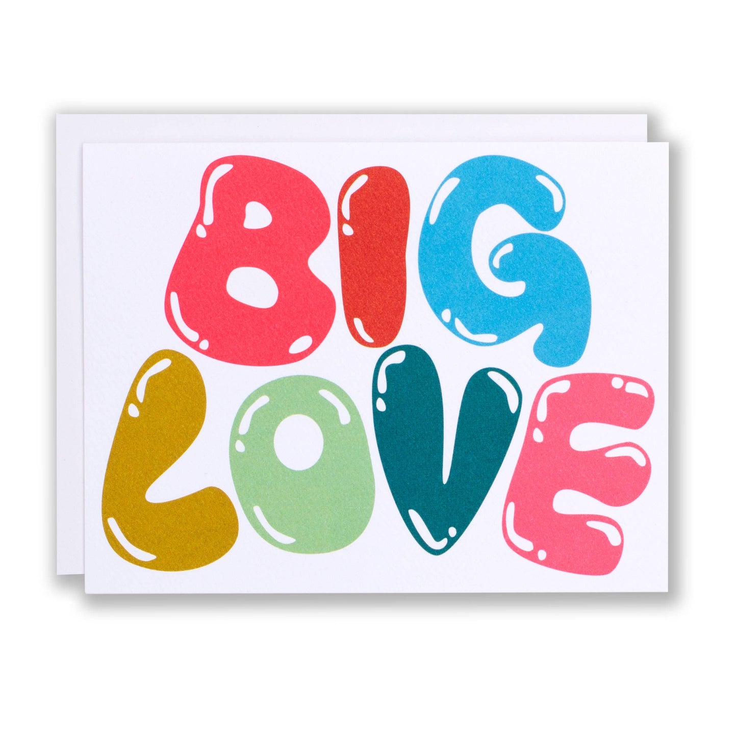 Multi-coloured Bubble Big  Love Note Card