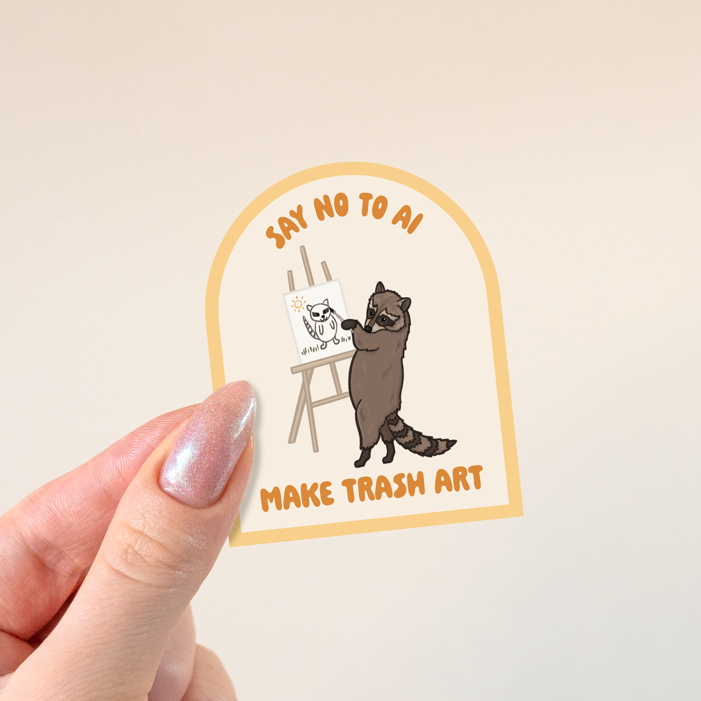 Art Raccoon Sticker