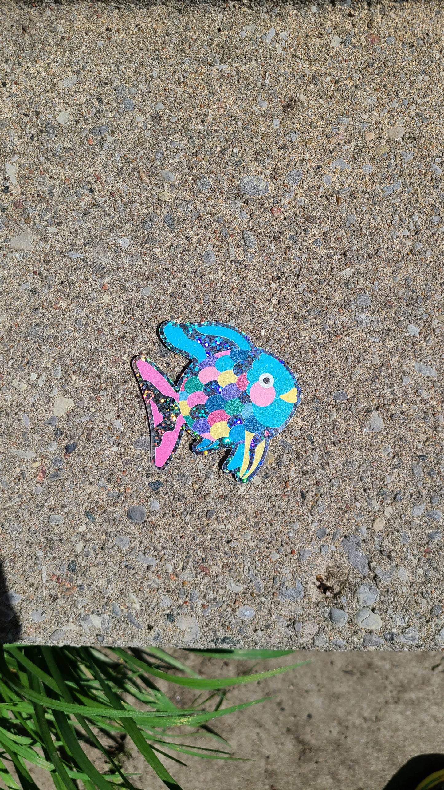 Rainbow Fish Glitter Sticker