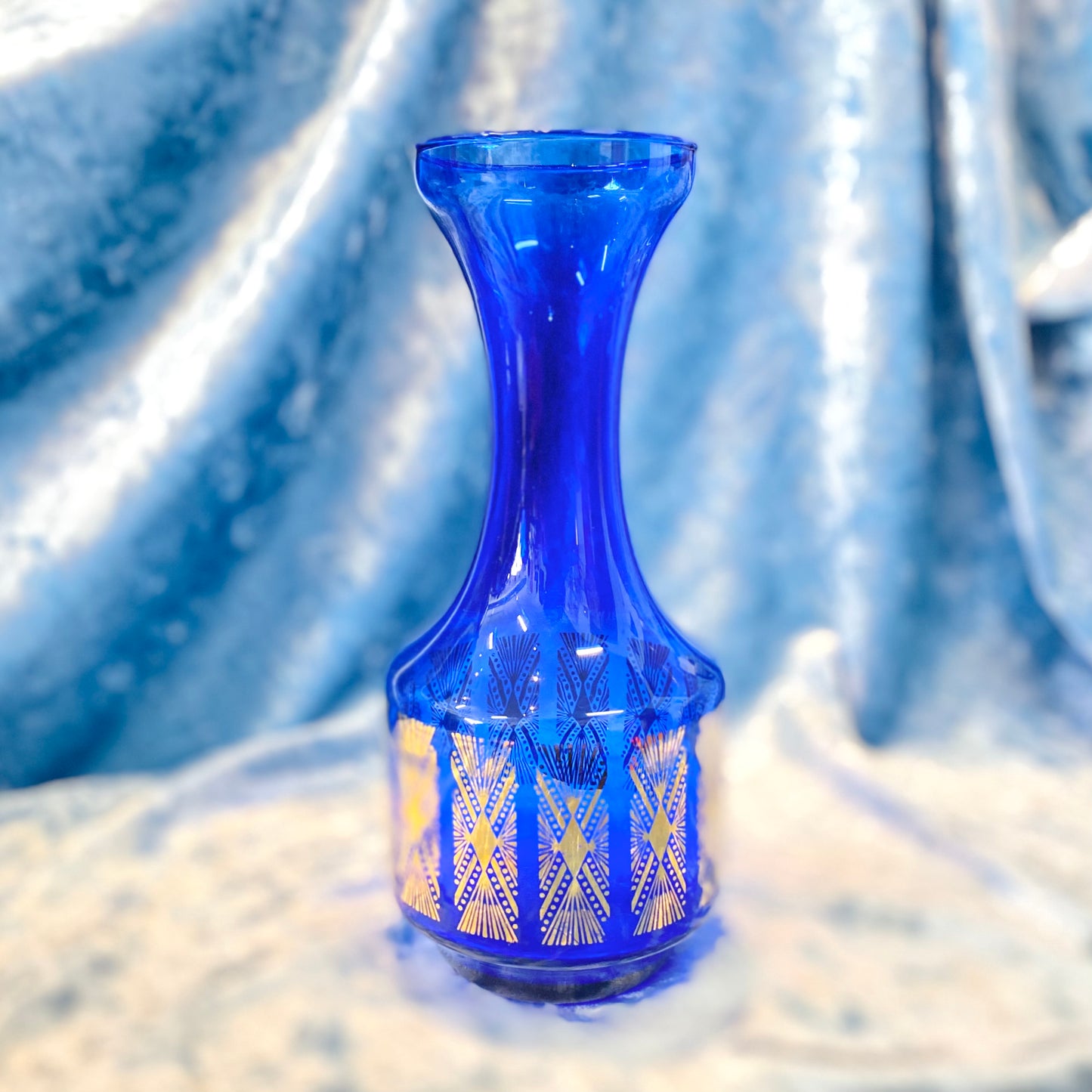 Cobalt Blue Vase with Gold Details