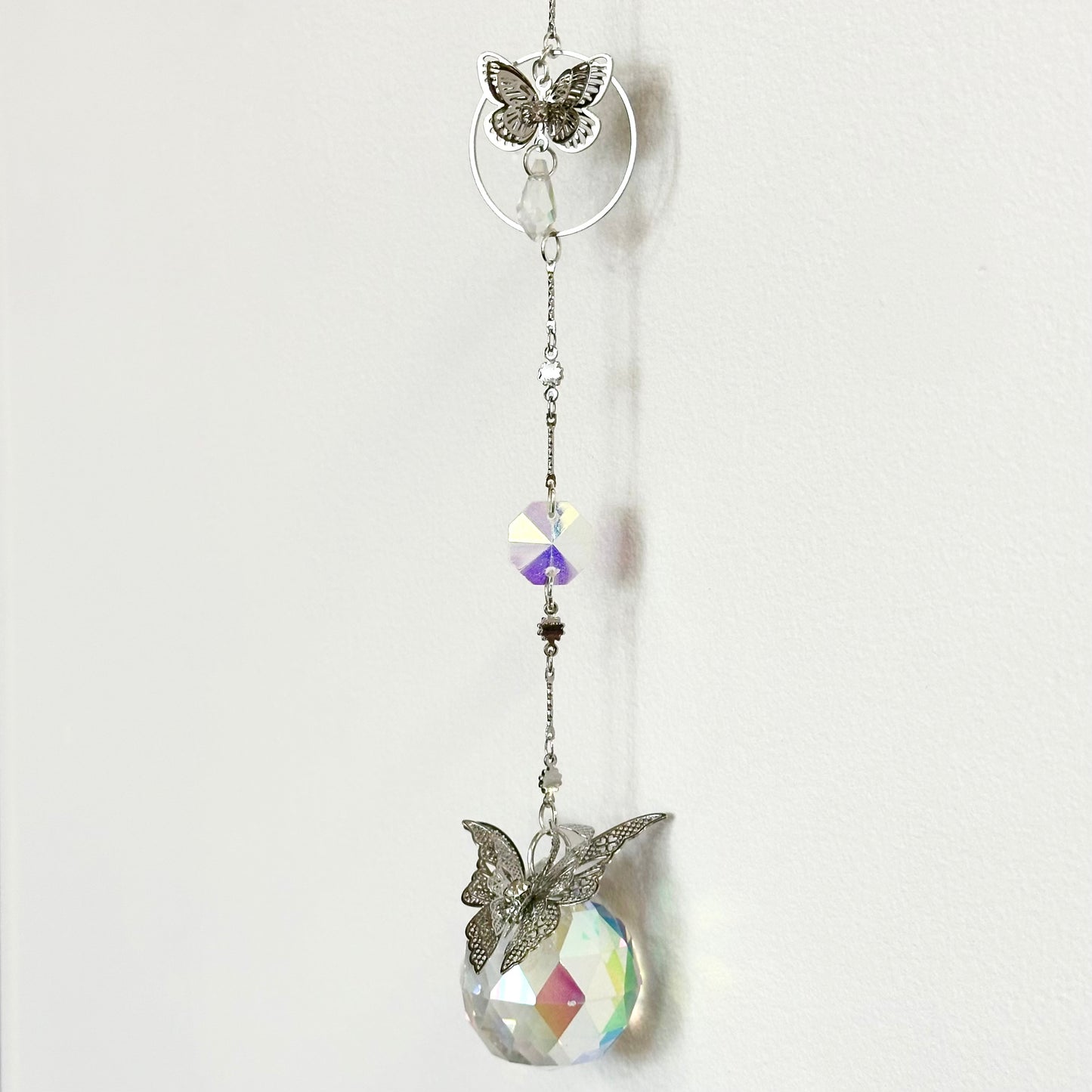 Butterfly Suncatcher, Rainbow Maker - Silver by Sankalpa Studio