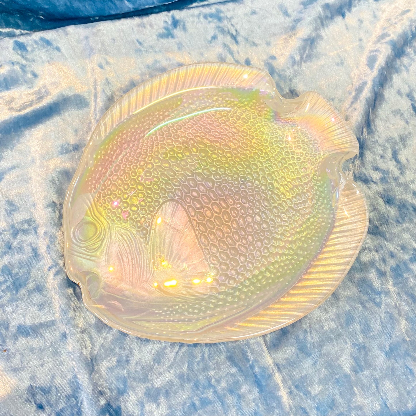 Iridescent Glass Fish Plates - Set of Two