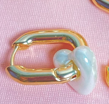 Mixed Feelings Heart Huggie Earrings