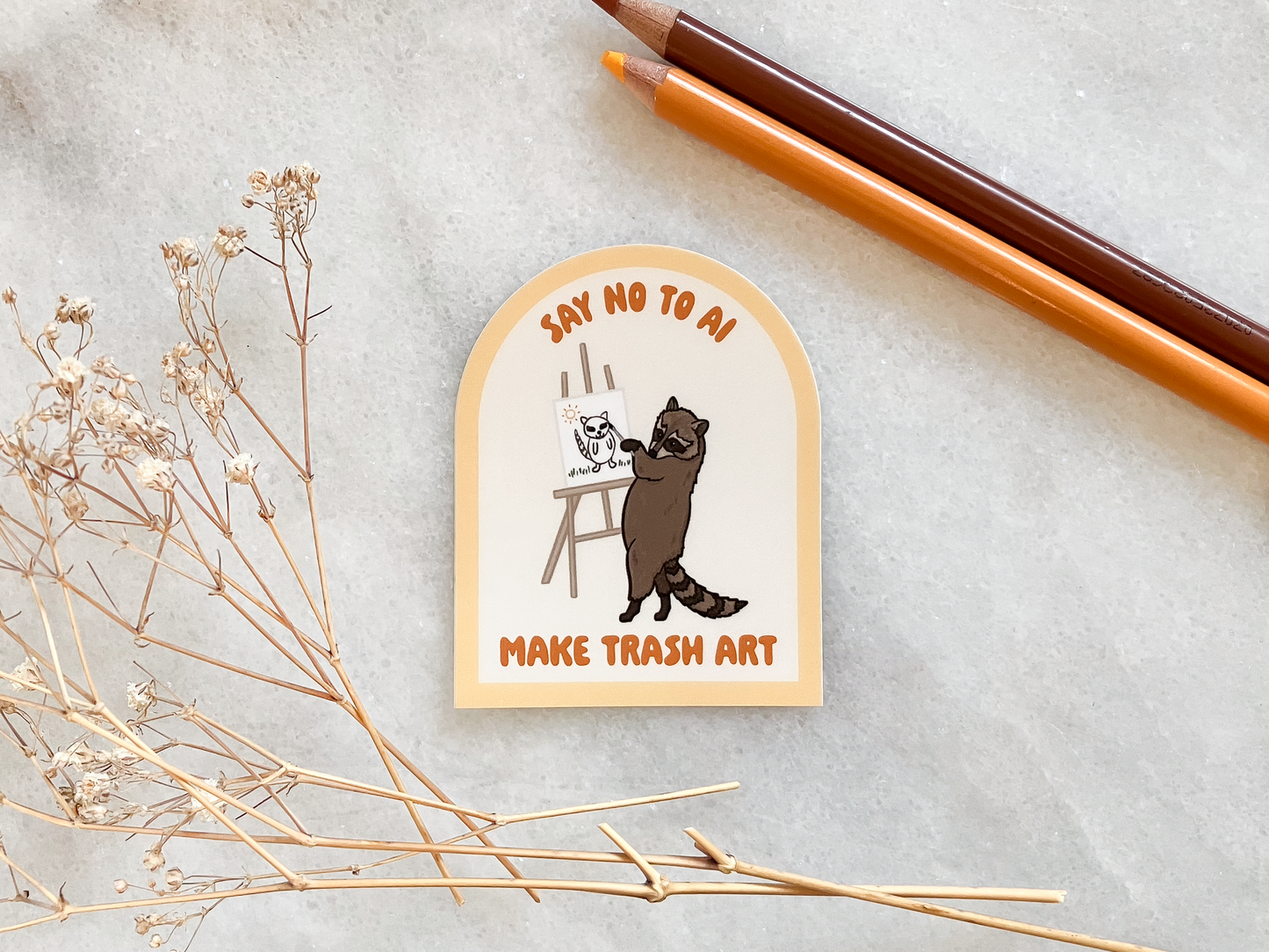 Art Raccoon Sticker