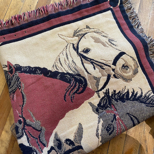Vintage Tapestry Horse Blanket 50x70