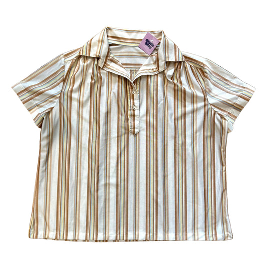 80s Striped Casual Blouse (L)