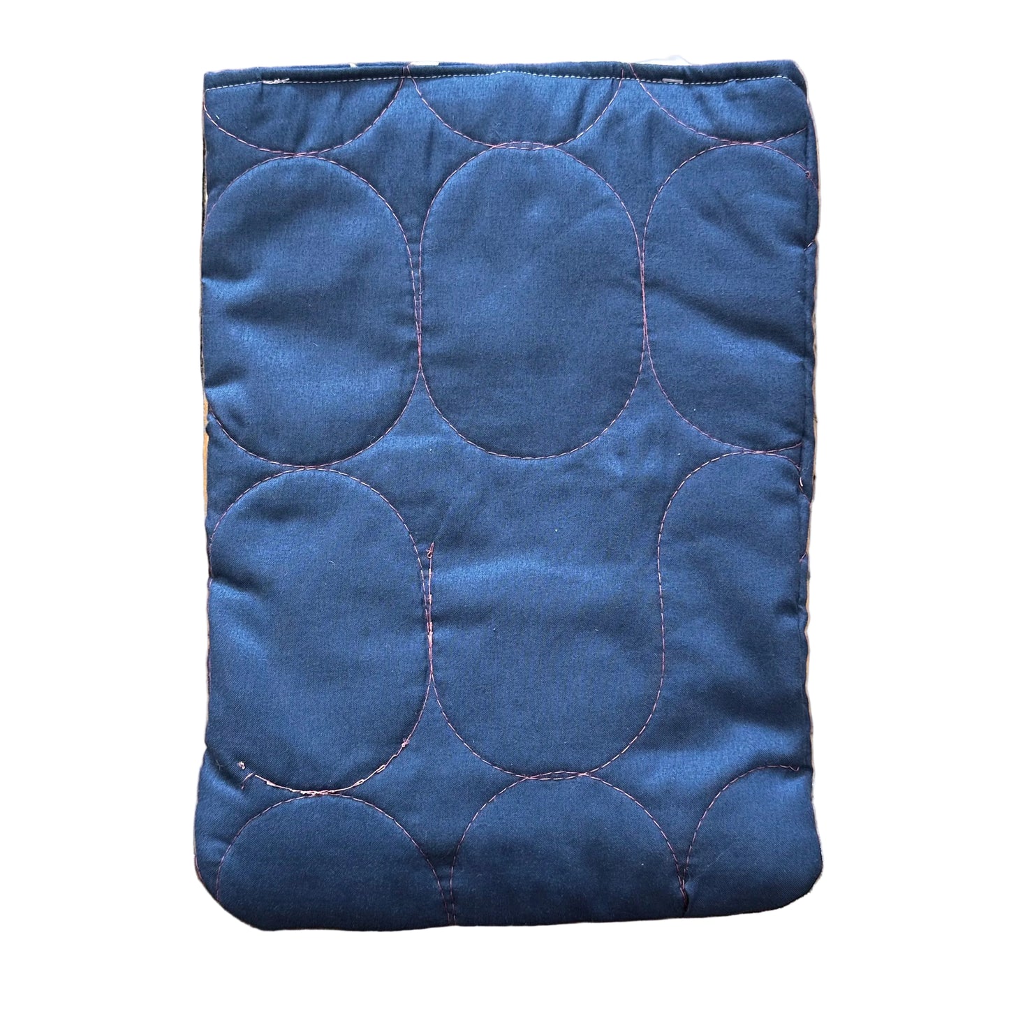 Blue Contrast Stitch Quilt Book Sleeve