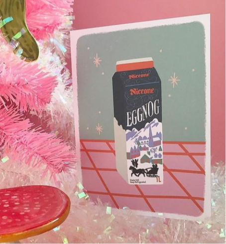 Eggnog Holiday Greeting Card
