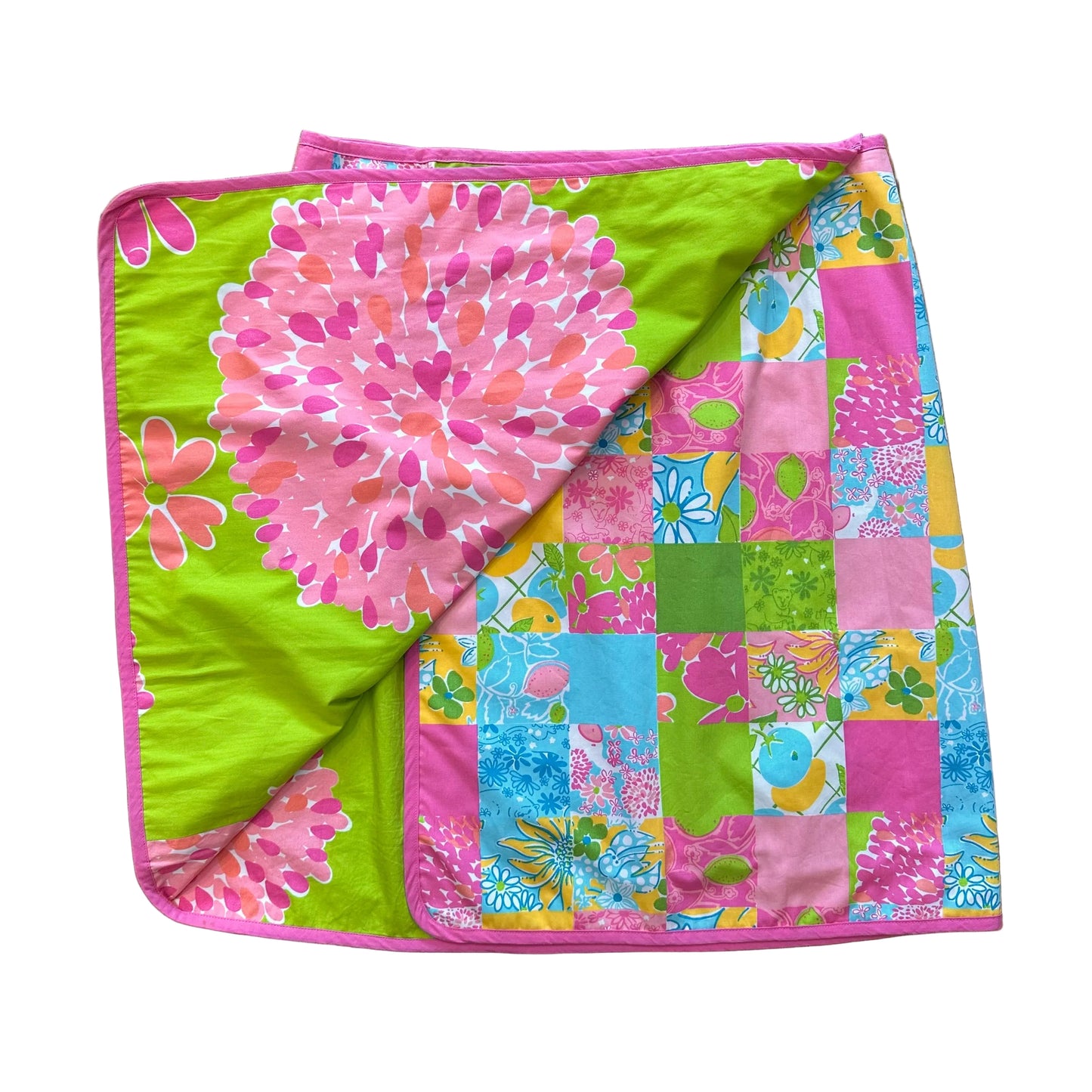 Y2K Bright Floral Wrap Skirt (L)