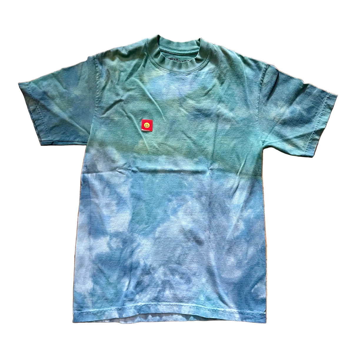 DieDye Mini Smiley Patch Tie Dye T-Shirt - Muted Green