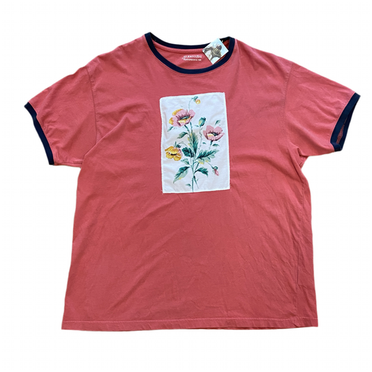 Floral Patchwork Ringer T-shirt (XL)