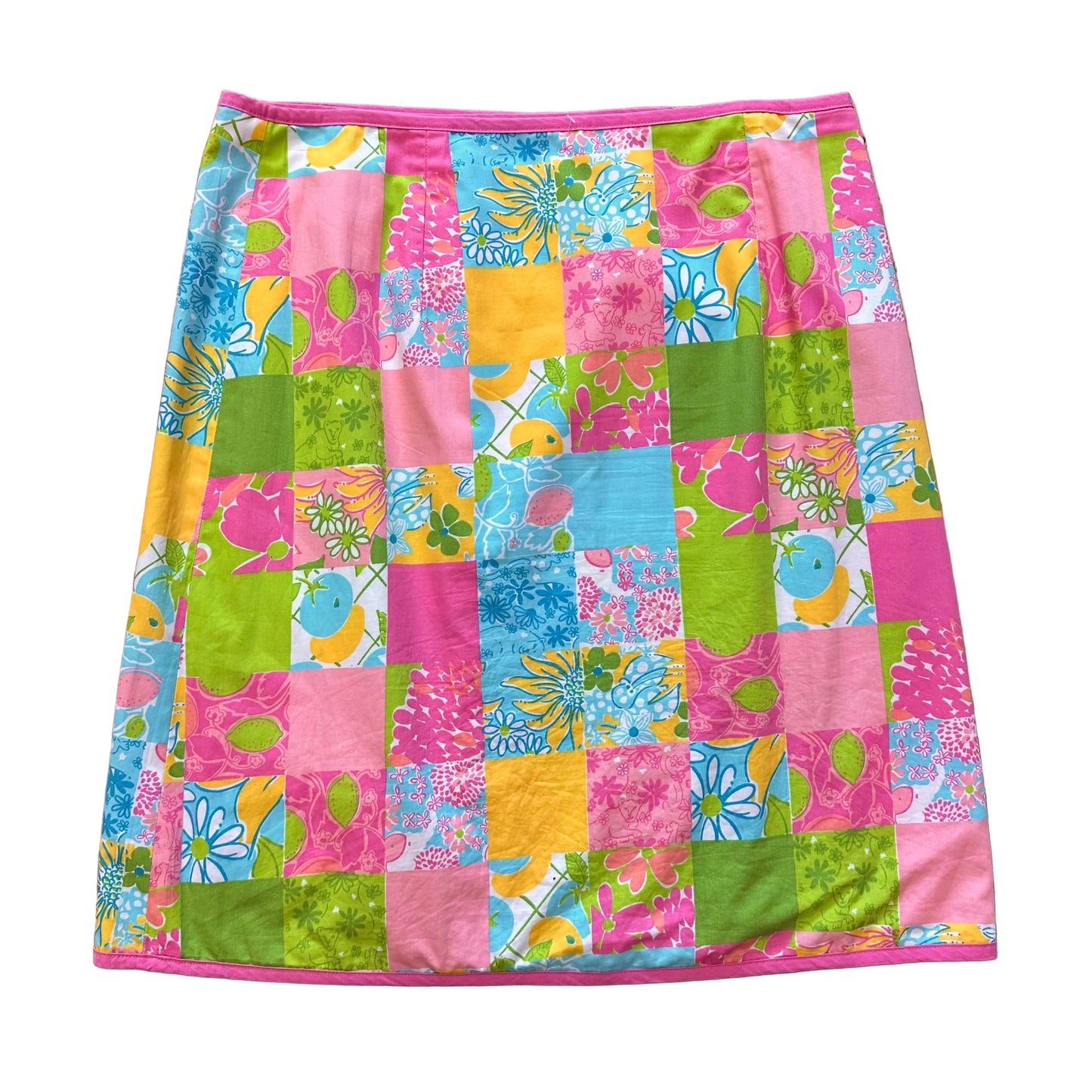 Y2K Bright Floral Wrap Skirt (L)