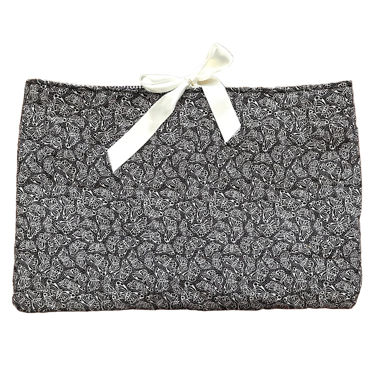 Butterfly Quilt Ribbon Closure Laptop Sleeve