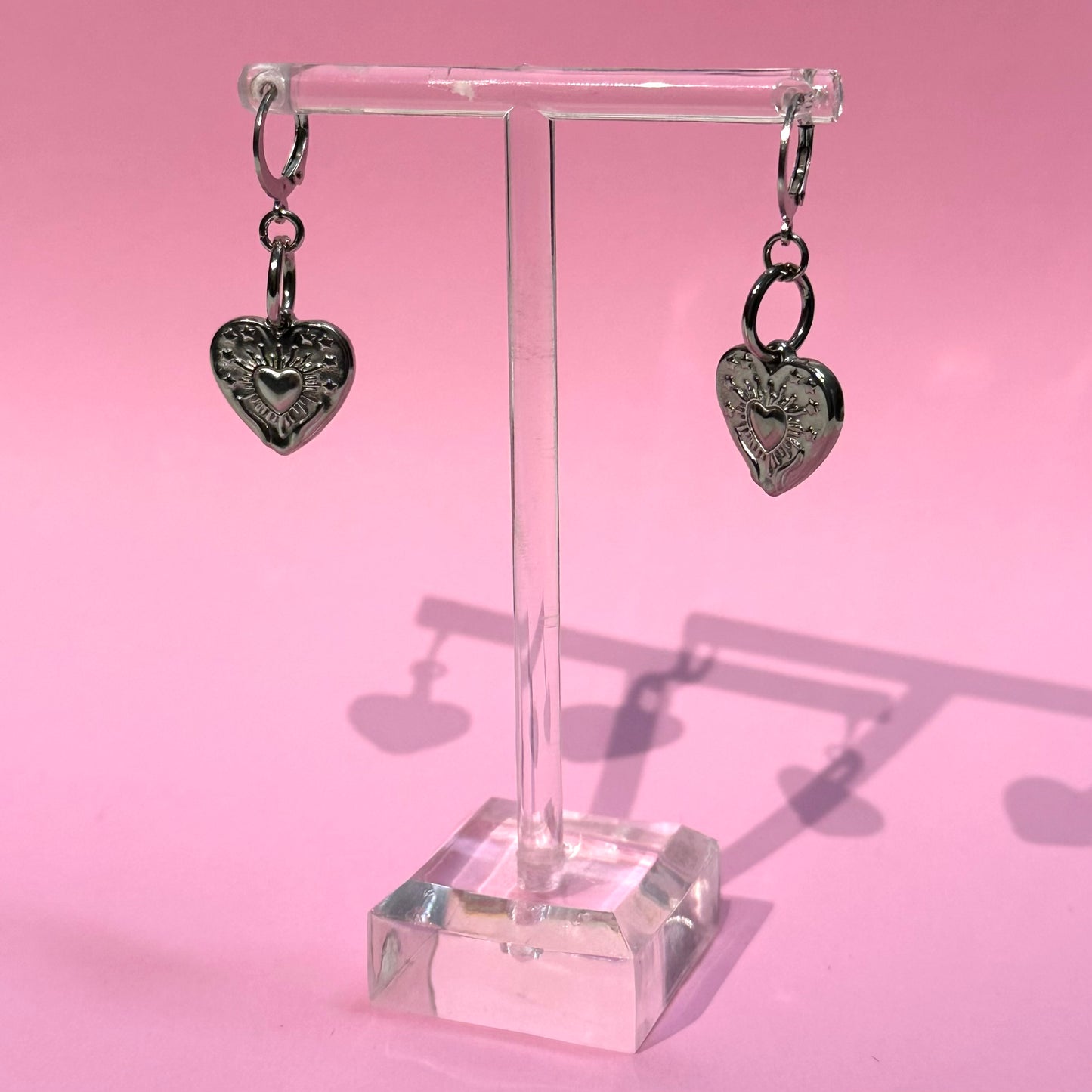 Engraved Heart Earrings