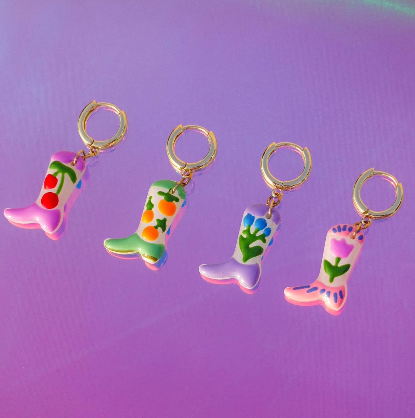 Fruity Cowboy Boots Earrings