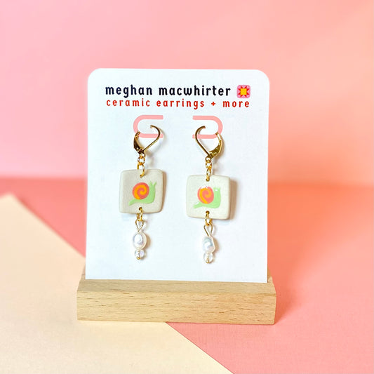 Snail Tile Earrings