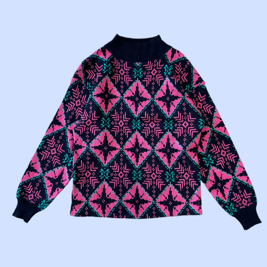 Multi-Coloured Knit Winter Sweater (M)