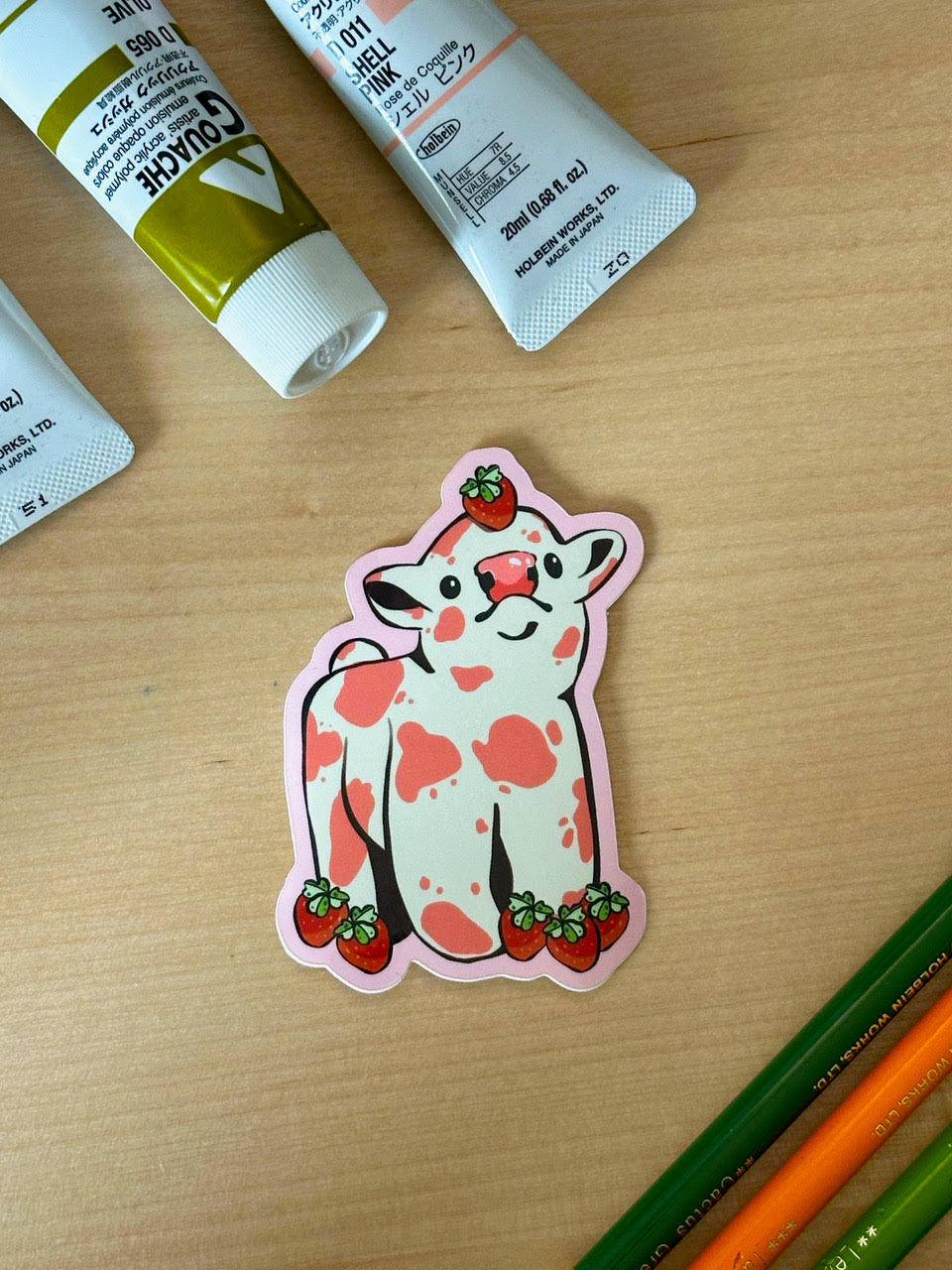 Strawberry Cow Sticker