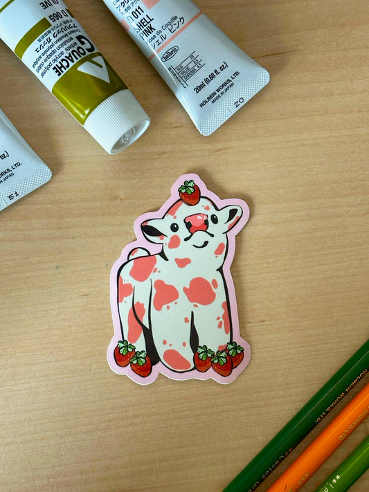 Strawberry Cow Sticker