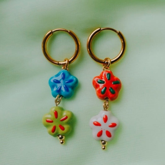 Multicolour Flower Earrings