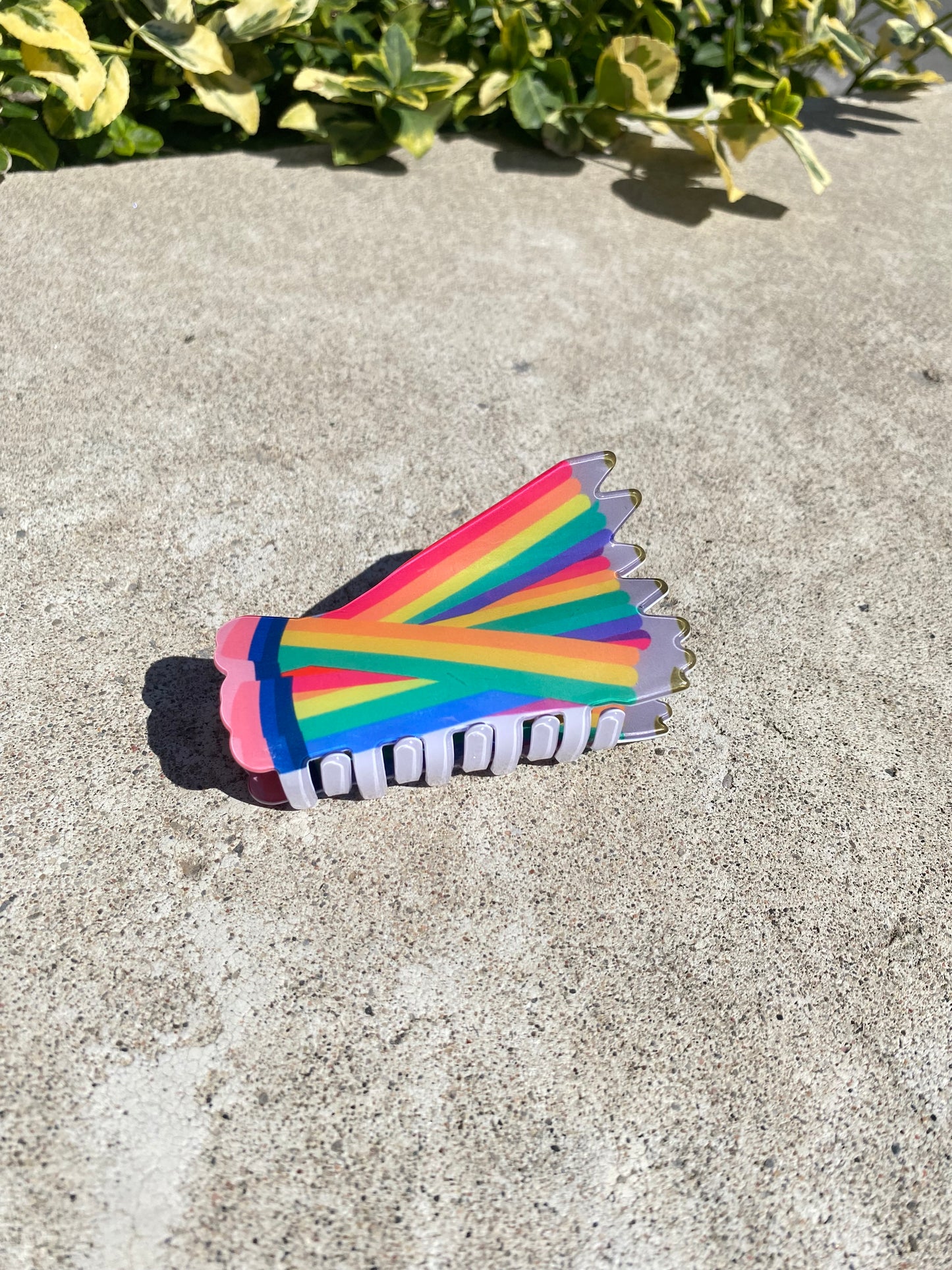 Rainbow Pencil Crayons Hairclip