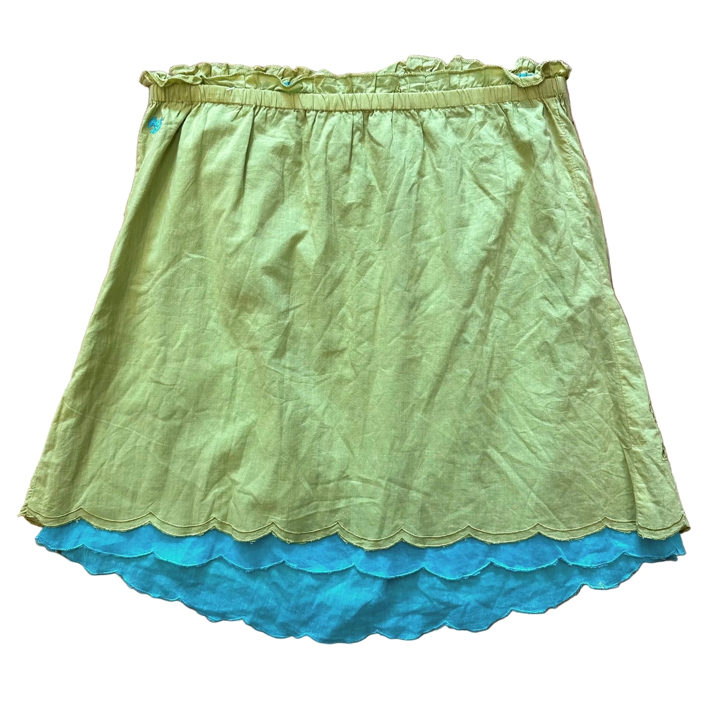 Y2K Scalloped Flowy Tube Top (M)