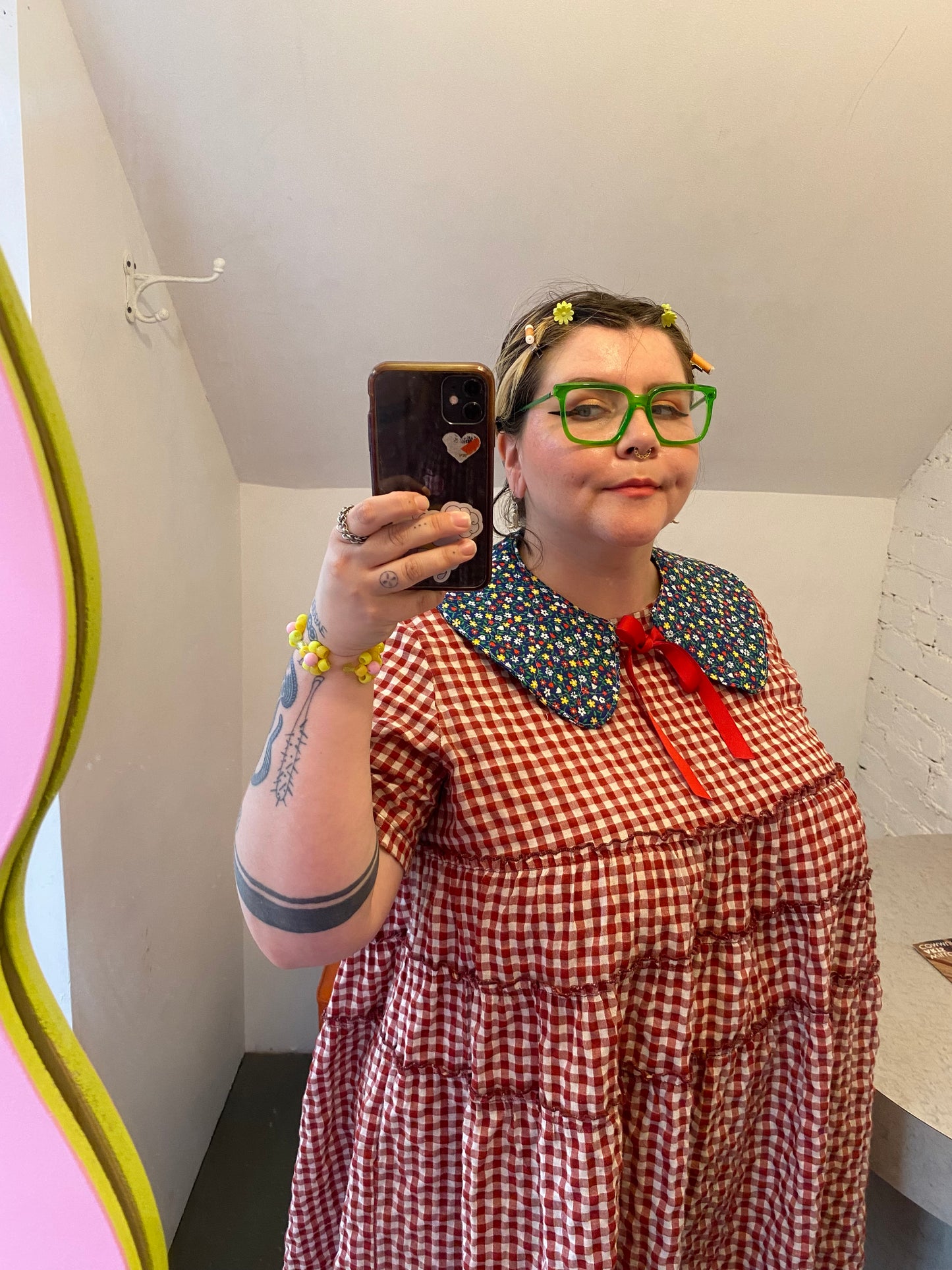 Floral + Navy Blue Detachable Collar