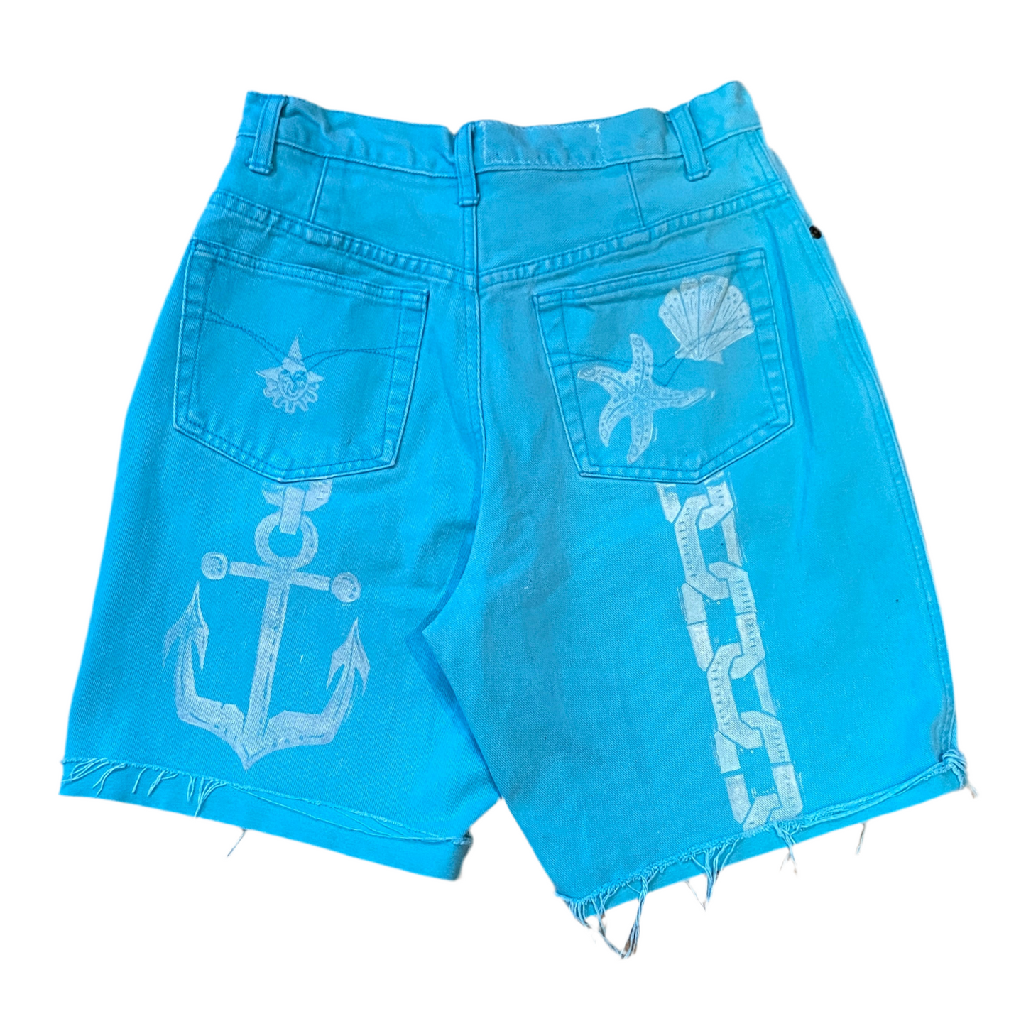 Printed Jeans Shorts