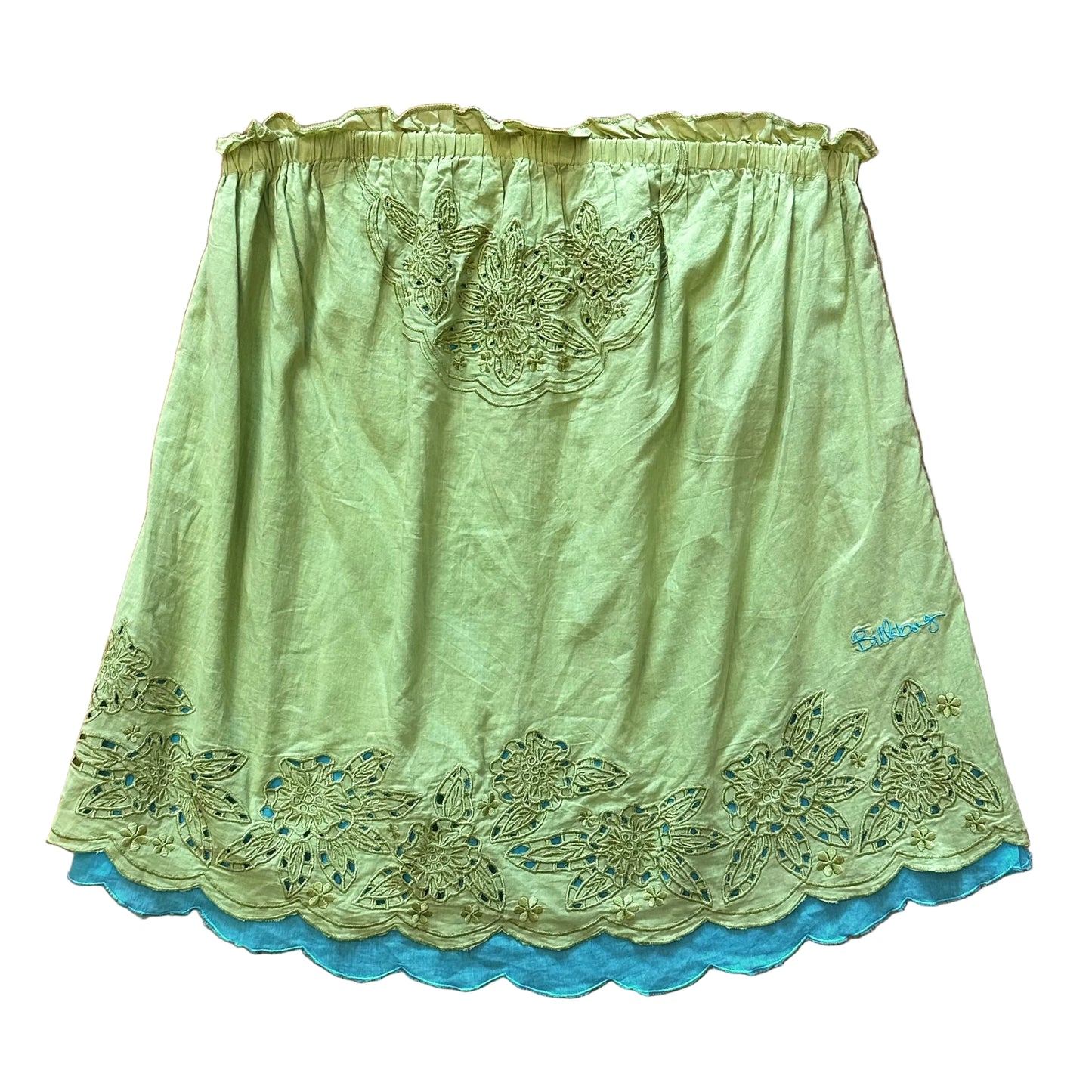 Y2K Scalloped Flowy Tube Top (M)