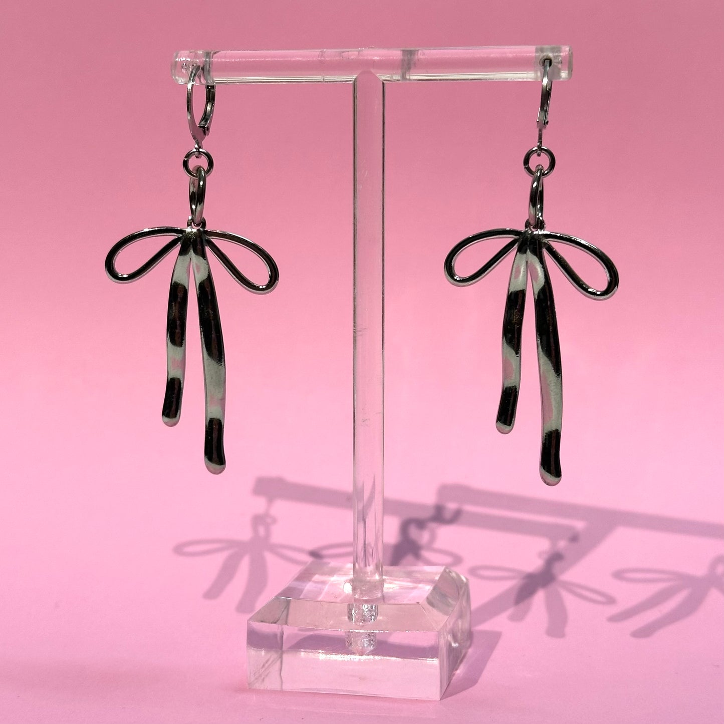 Silver Bow Earrings