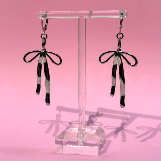 Silver Bow Earrings