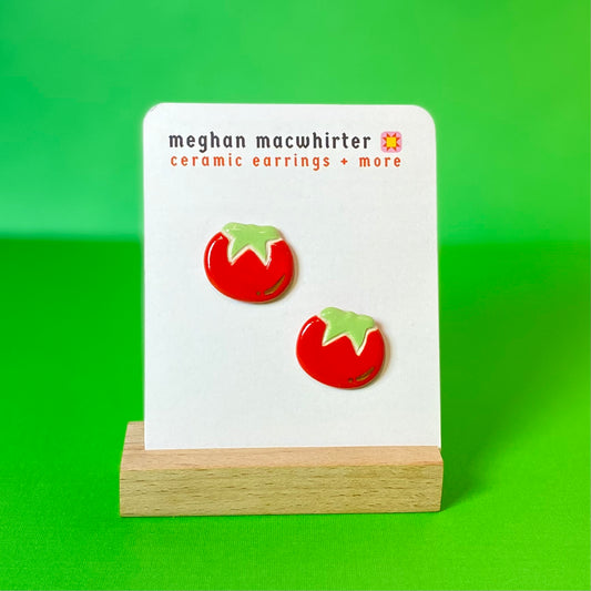 Tomato Stud Earrings
