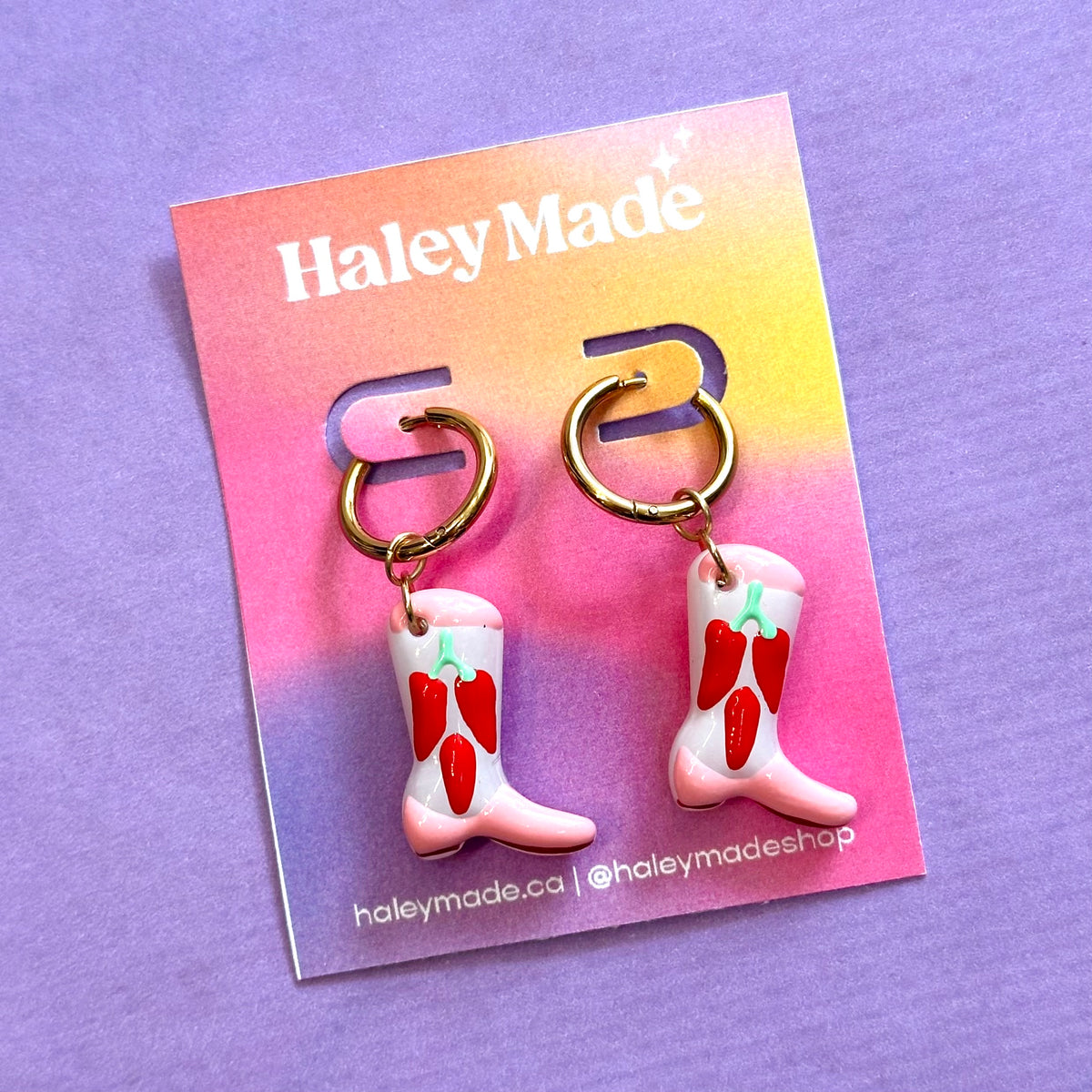 Chilli Pepper Cowboy Boot Earrings