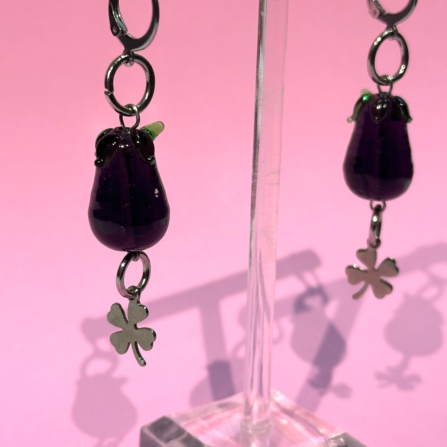 Eggplant Charm Earrings