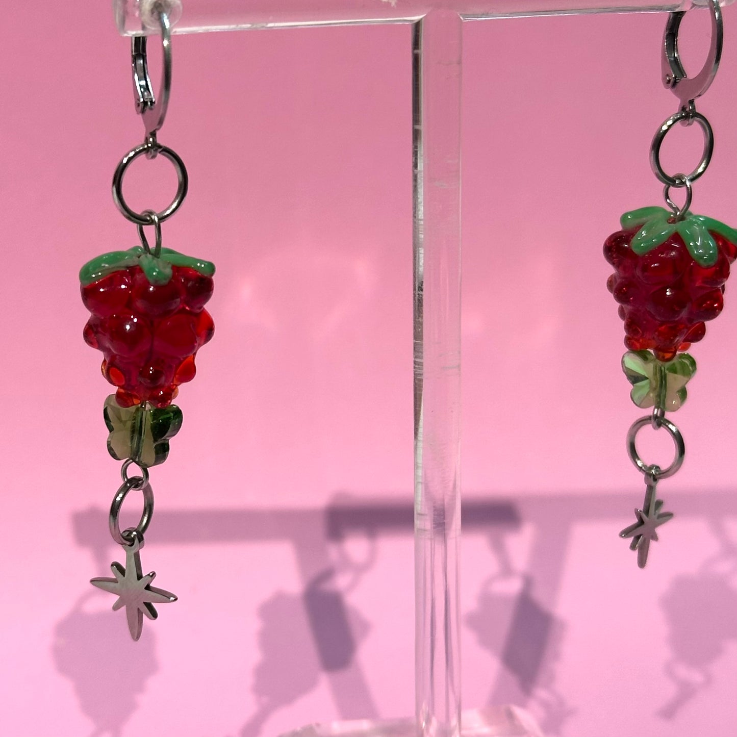 Raspberry Charm Earrings