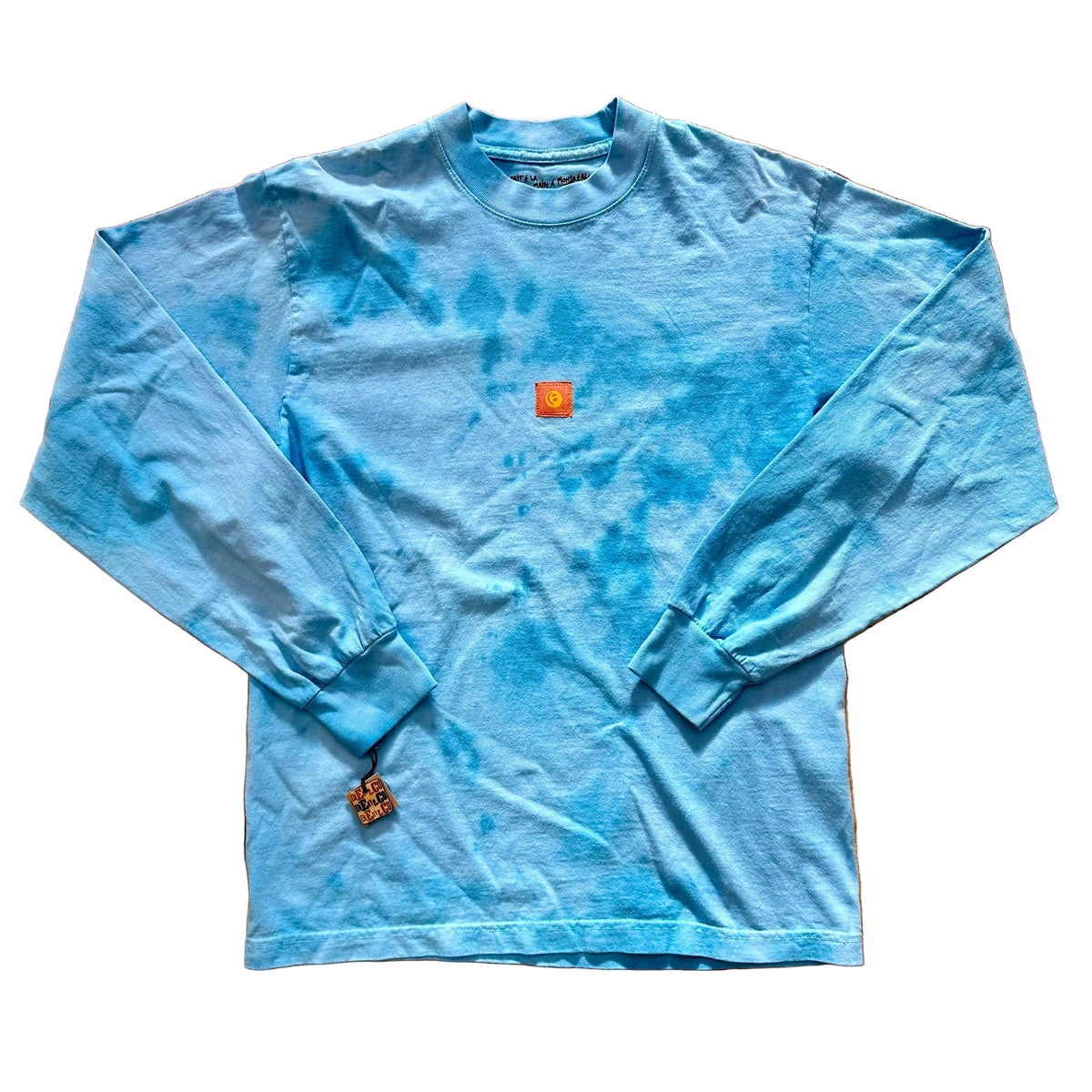 DieDye Mini Smiley Patch Tie-Dye Longsleeve - Light Blue