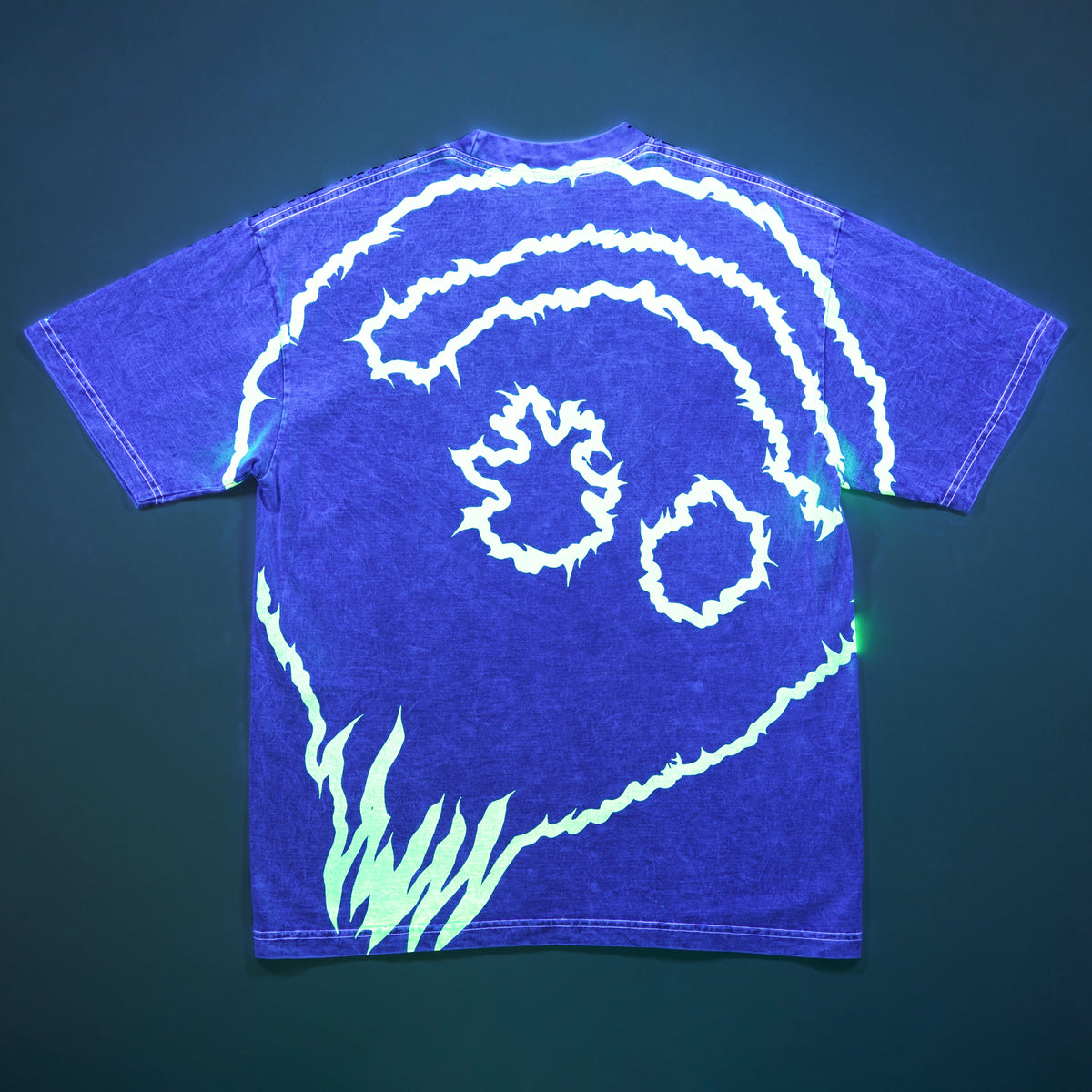DieDye Smiley T-Shirt - Shattered Grey Glow in the Dark
