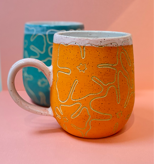 Psychedelic Floral Ceramic Mug