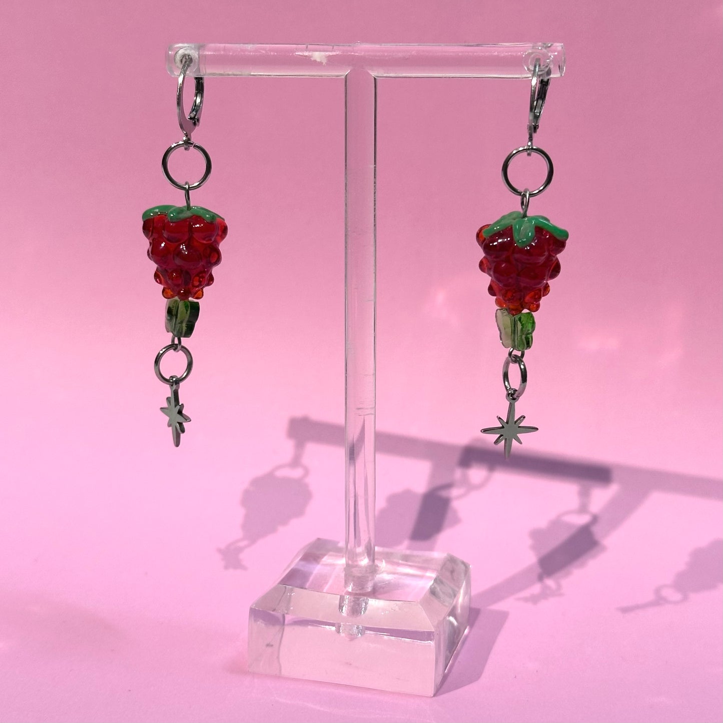 Raspberry Charm Earrings