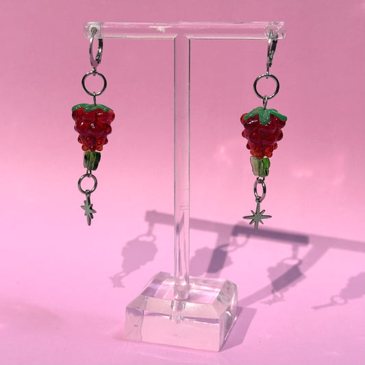 Raspberry Charm Earrings