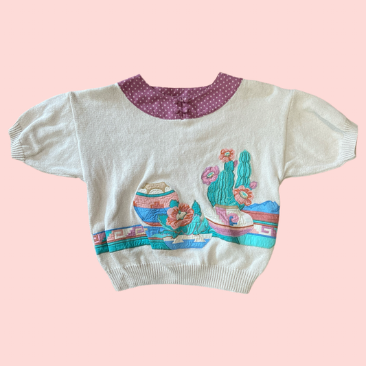 Cotton Knit Cactus Shirt (L)