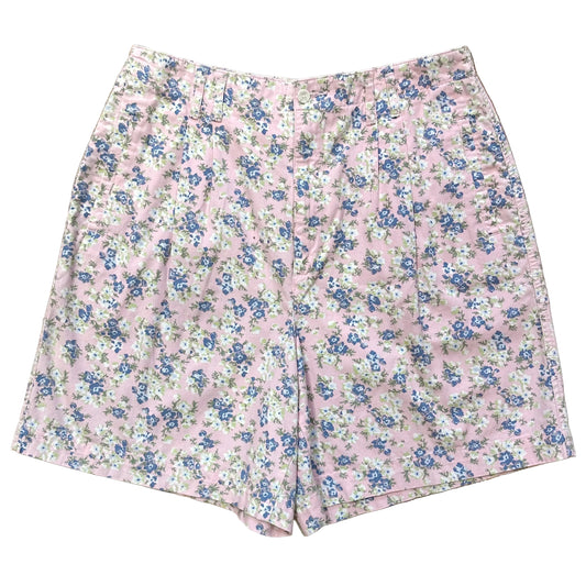 80s Pastel Ditsy Floral Shorts (L)