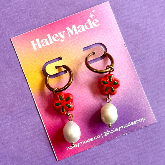 Flower & Pearl Earrings