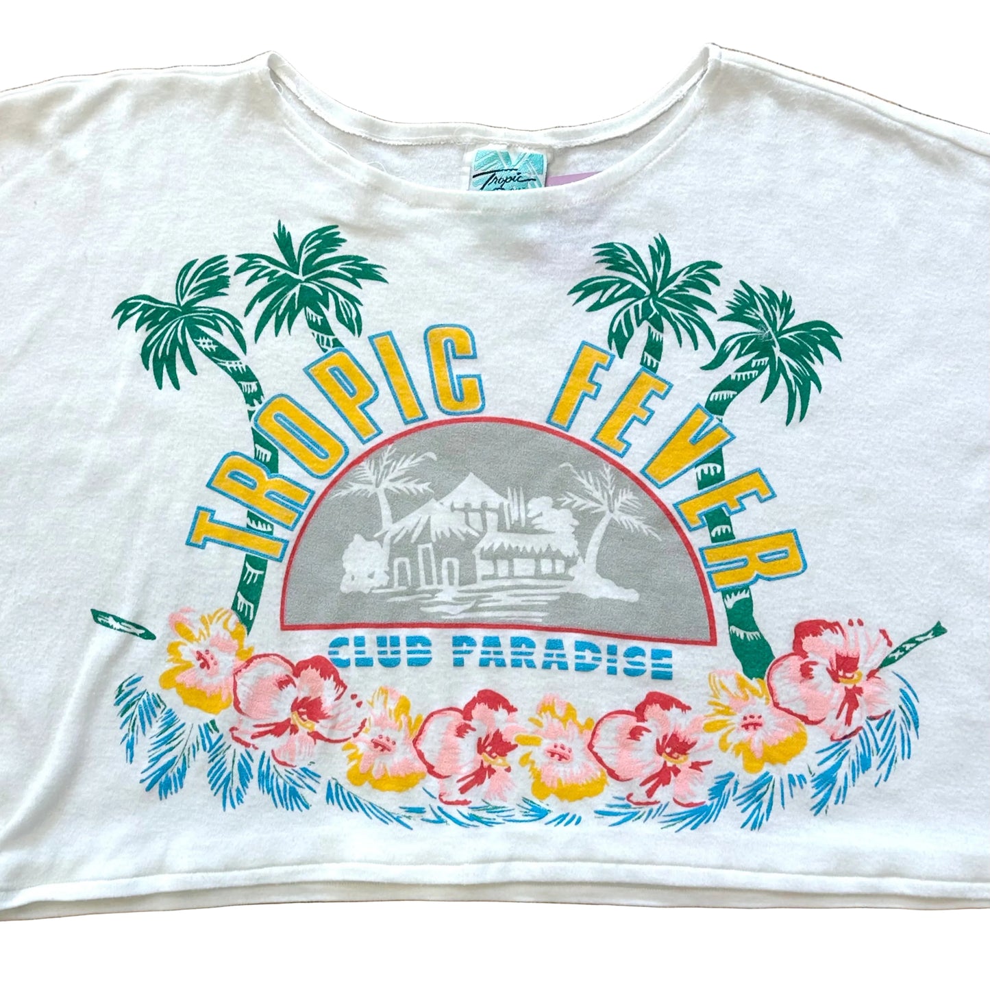 80s Tropic Fever Crop Top (M)