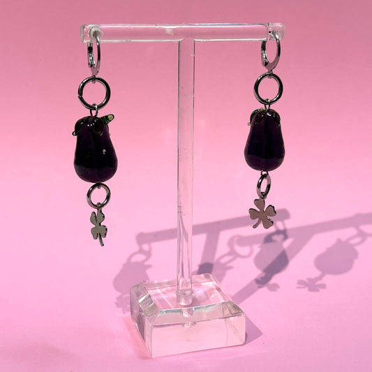 Eggplant Charm Earrings