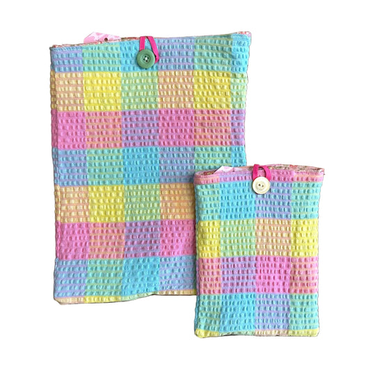 Rainbow Plaid Quilt Book Sleeves
