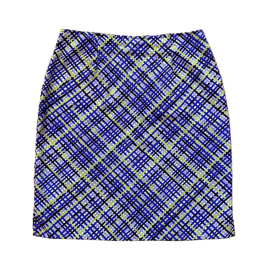 90s Bold Lattice Plaid Skirt (M)