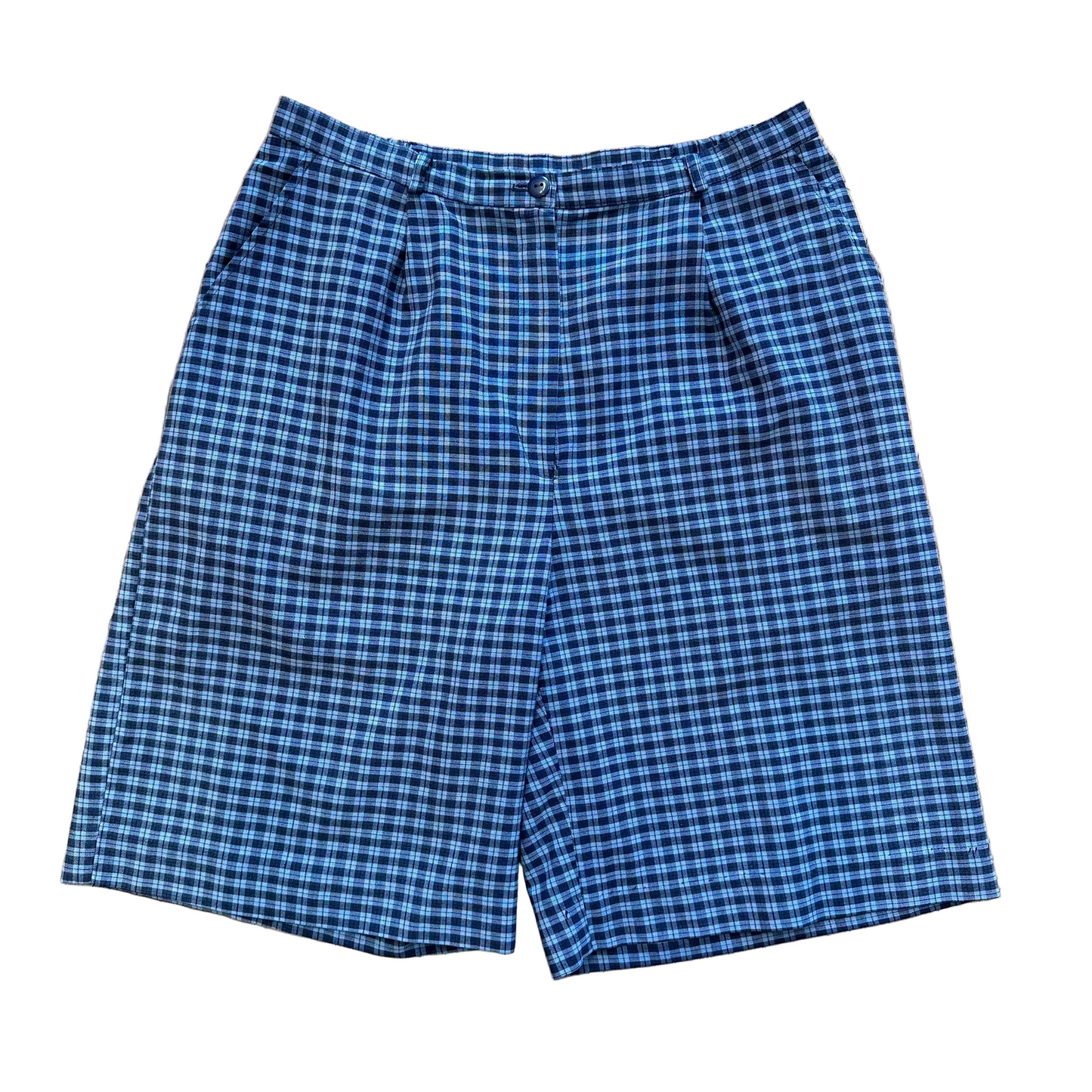 Y2K Blue Plaid Long Shorts - L