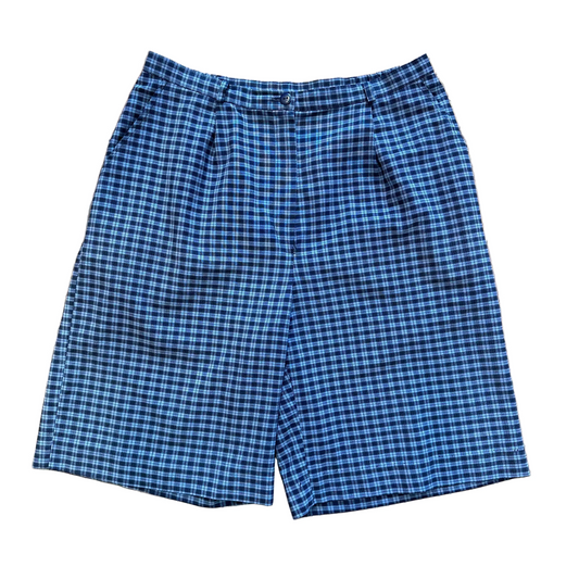 Y2K Blue Plaid Long Shorts - L