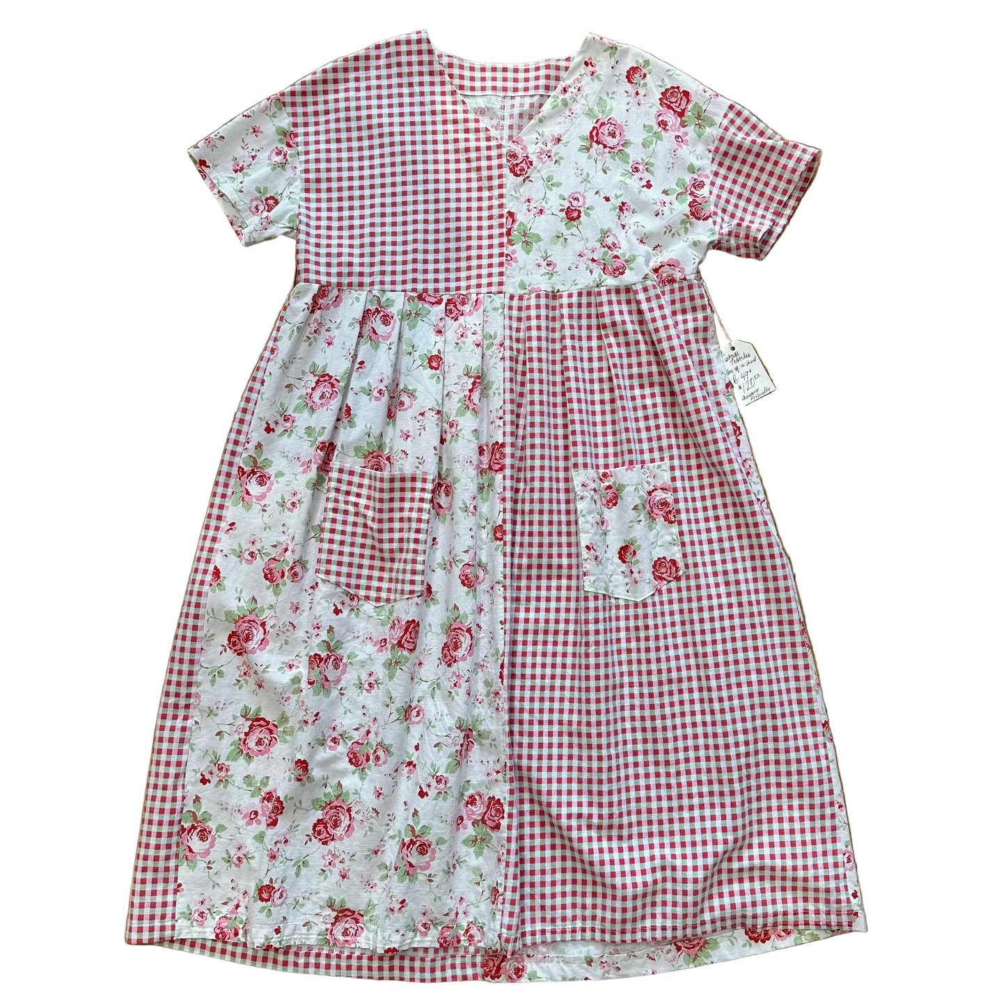 Patchwork Gingham Floral Dress by Jenette Textiles